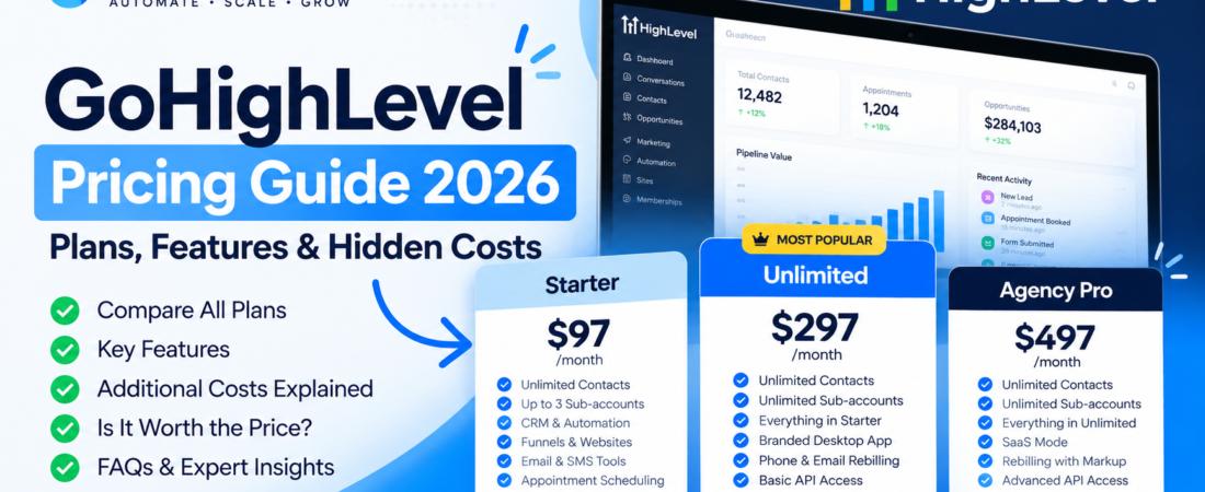 GoHighLevel Pricing Guide 2026: Plans, Features & Hidden Costs